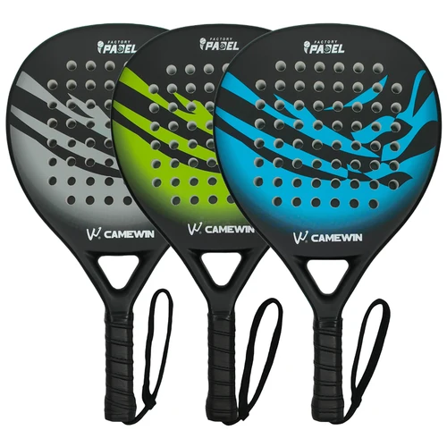 Imagen 2 del producto Raqueta de padel, raqueta de paddle 100% de carbono EVA, núcleo de espuma viscoelástica elástica, raqueta de tenis gruesa y ligera, raqueta de padel de fibra de carbono