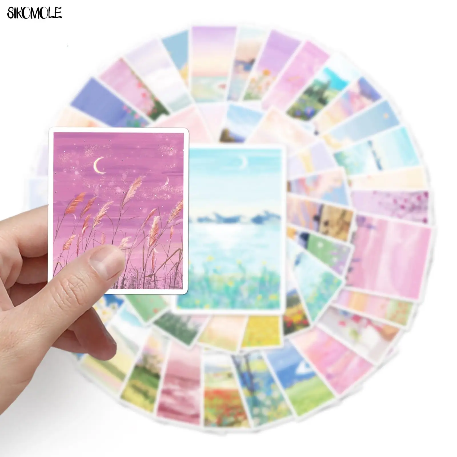 10/30/50pcs INS Landscape Oil Painting Stickers Vsco Creative Graffiti Sticker DIY Laptop Luggage Suitcase Notebook Decal Kid