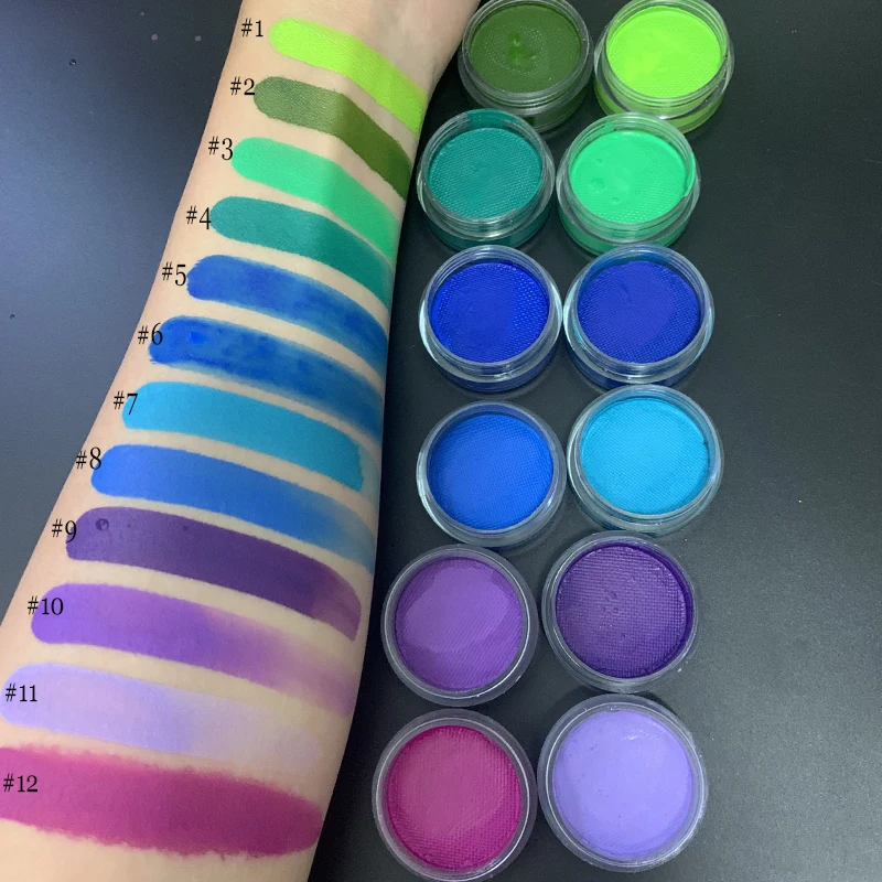 12 ألوان هالوين الفلورسنت النيون مسمار مسحوق مجموعة Net2-3g * 12 قطعة تسلق الكروم النيون الغبار DIY الملونة مانيكير النيون مسحوق G8