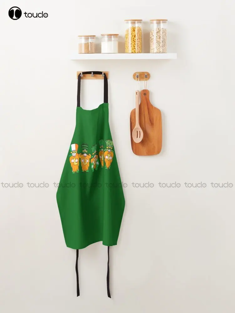 5 Cute Irish Gnomes Leprechauns Lucky Green Shamrocks Apron Waterproof Apron For Women Men Unisex Adult Household Cleaning Apron