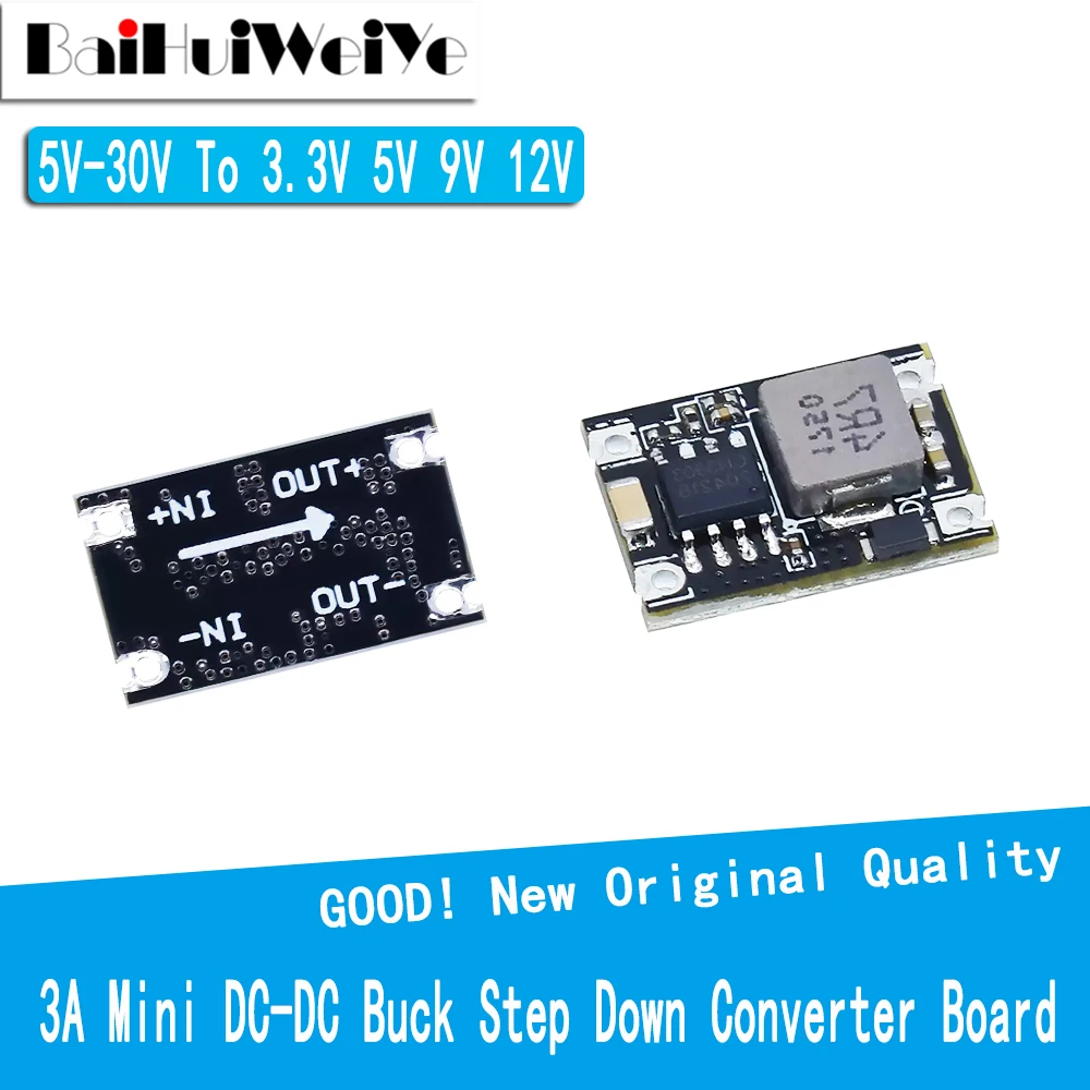 3A Mini DC-DC Buck Step Down Converter Board 5V-30V do 3.3V 5V 9V 12V DC DC Voltage Regulator PCB Board Power Supply Module