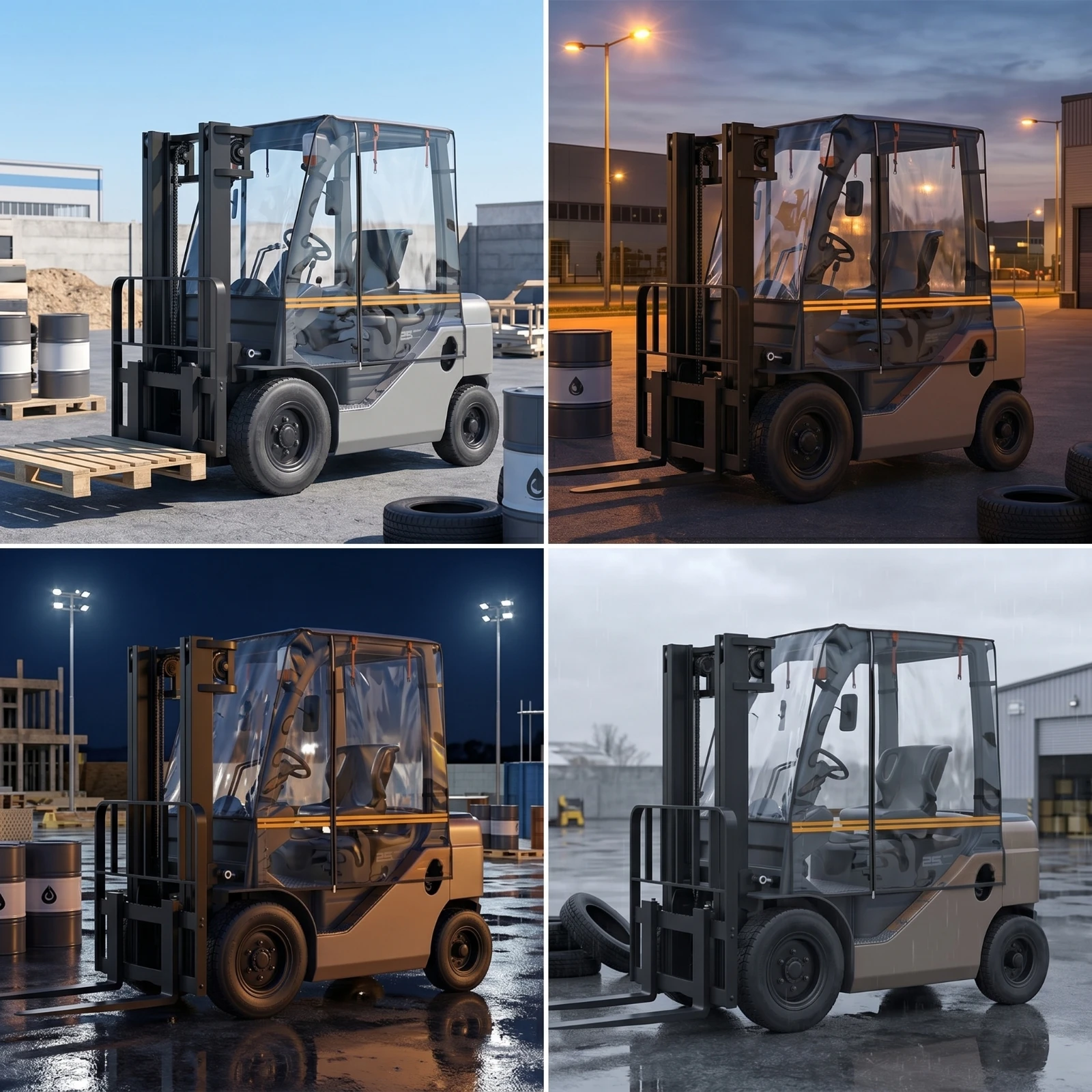 Forklift Cab Canopy Weather-Resistant Forklift Cab Enclosure Cover Windproof Snowproof for Warehouse Workers, Outdoor Handling view 4