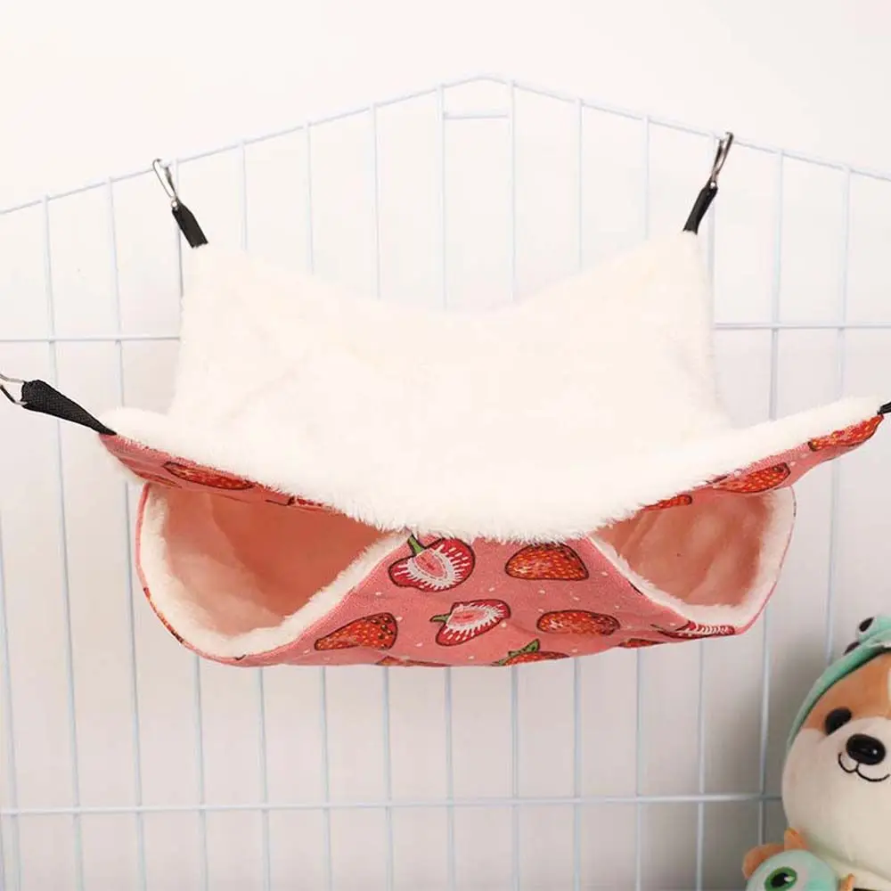 Fleece Soft Double-layer Plush For Small Animal Guinea Pig Hideout Rat Bed Hamster House Hanging Hammock