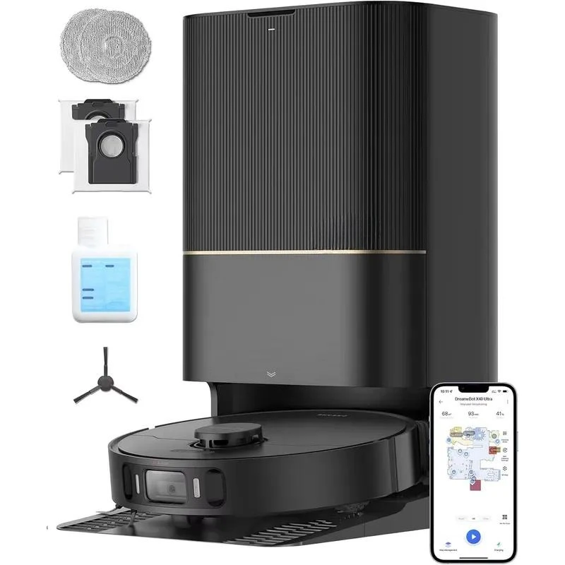 Vacuum cleaner, self-cleaning mop, hot air drying, automatic emptying for household use