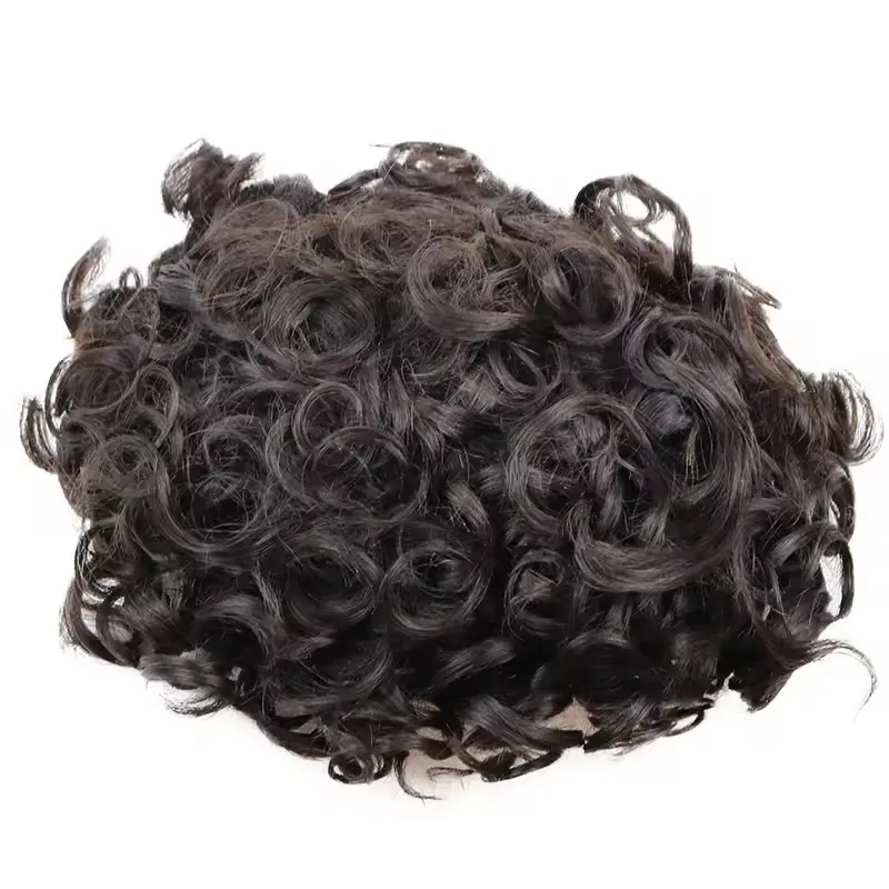 Unentdeckbare 28mm Locken # 550 1b80 Grau-Blond Micro 0,06mm Skin Vloop Echthaar-Toupet für Männer, Haarprothese, Haarteil – Detail 6