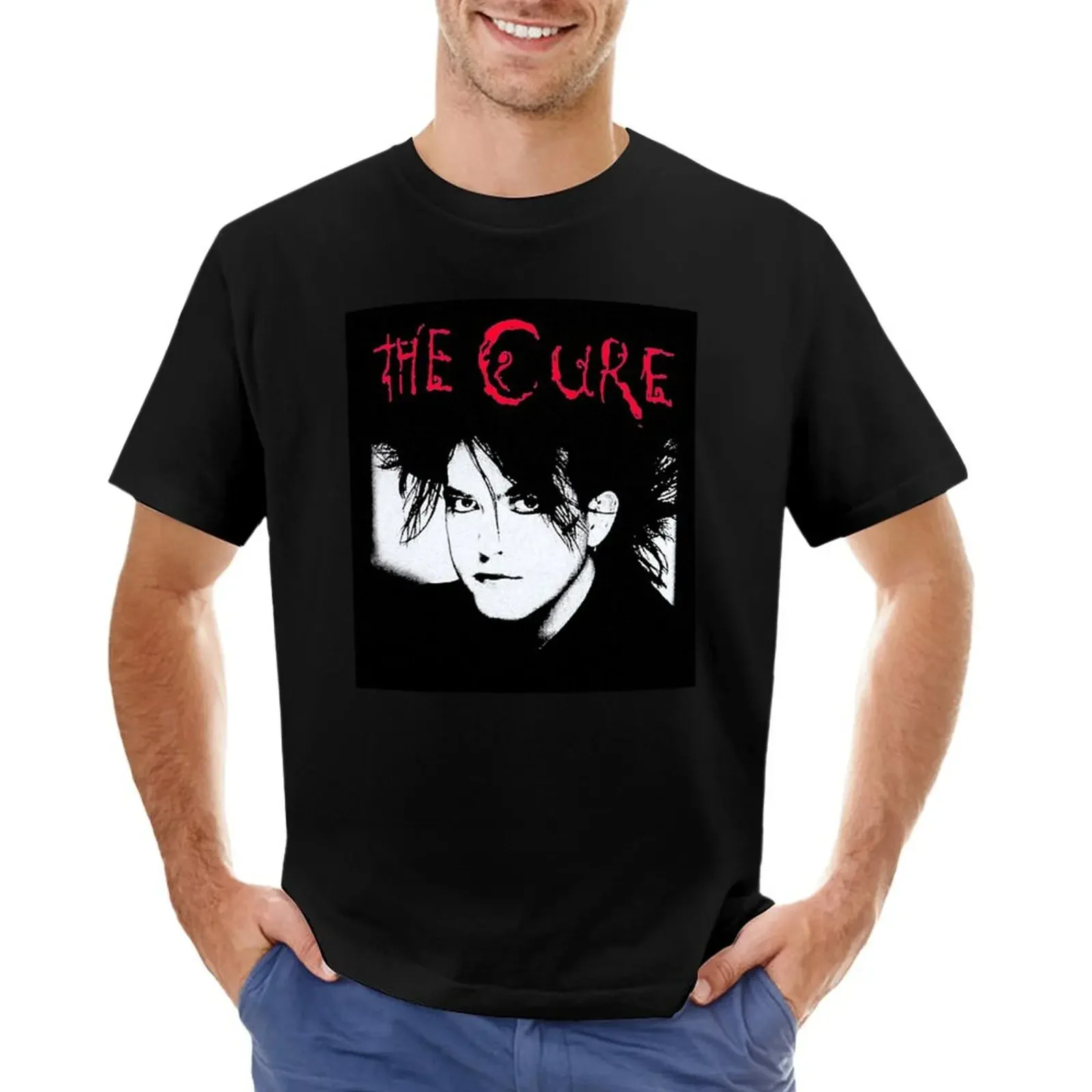 

The Man Cure red text T-shirt Short sleeve tee Aesthetic clothing mens t shirt