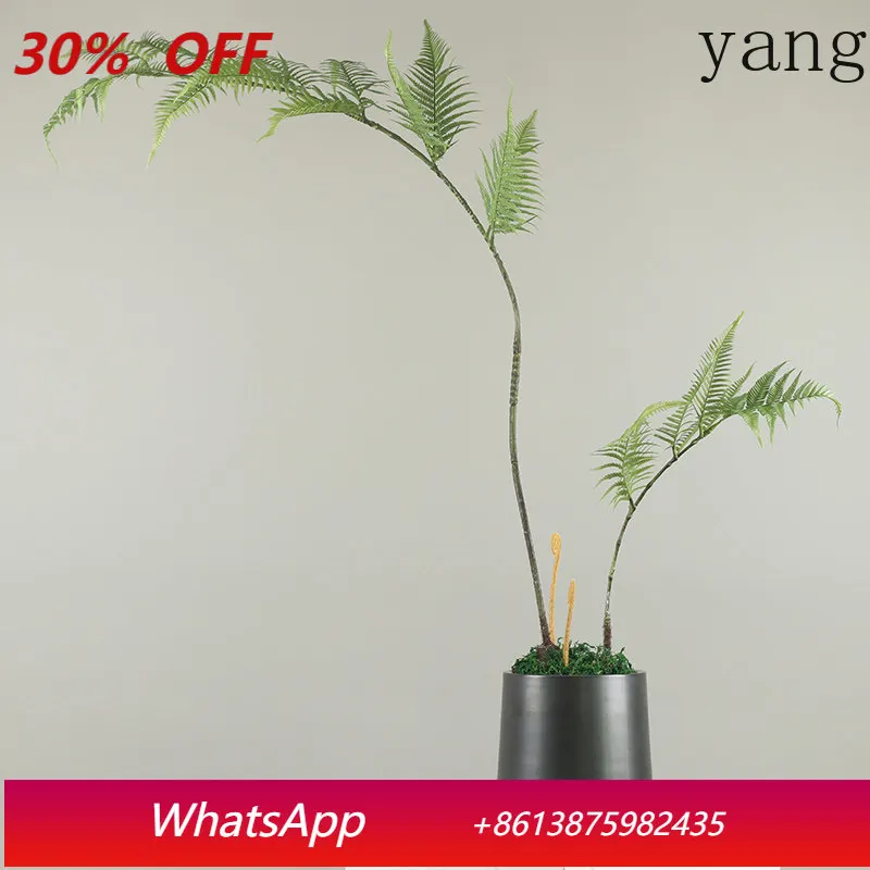 

LH New Chinese Simple Simulation Landscape Living Room Dining Room Tea Room Zen Green Plant Bonsai