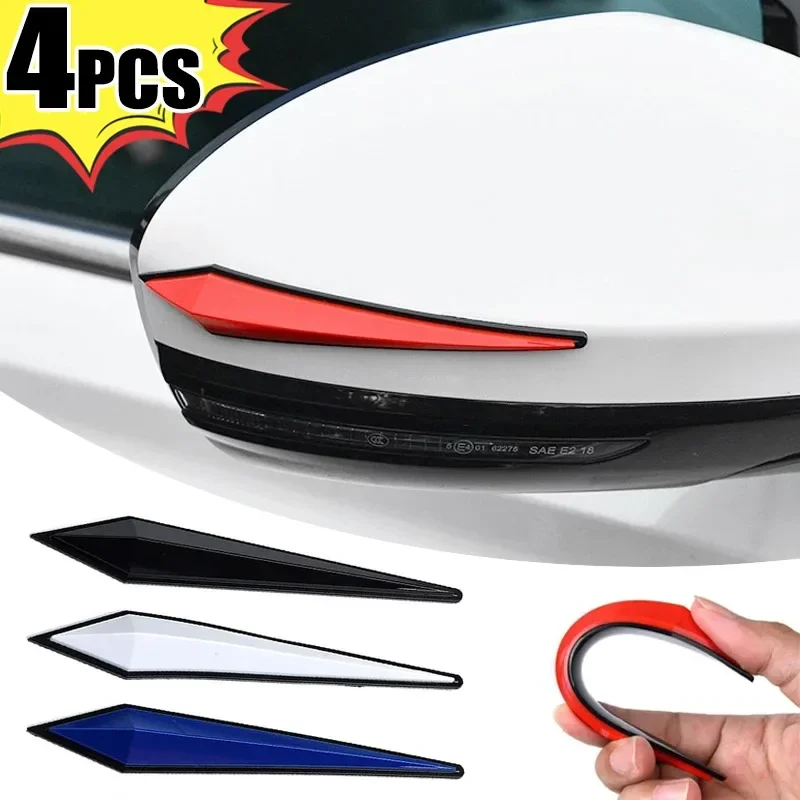 4 stks Auto Antis-kras Beschermende Sticker Body Bumper Anti-collision Bescherming Deur Achteruitkijkspiegel Rand Guard Rubberen Strip