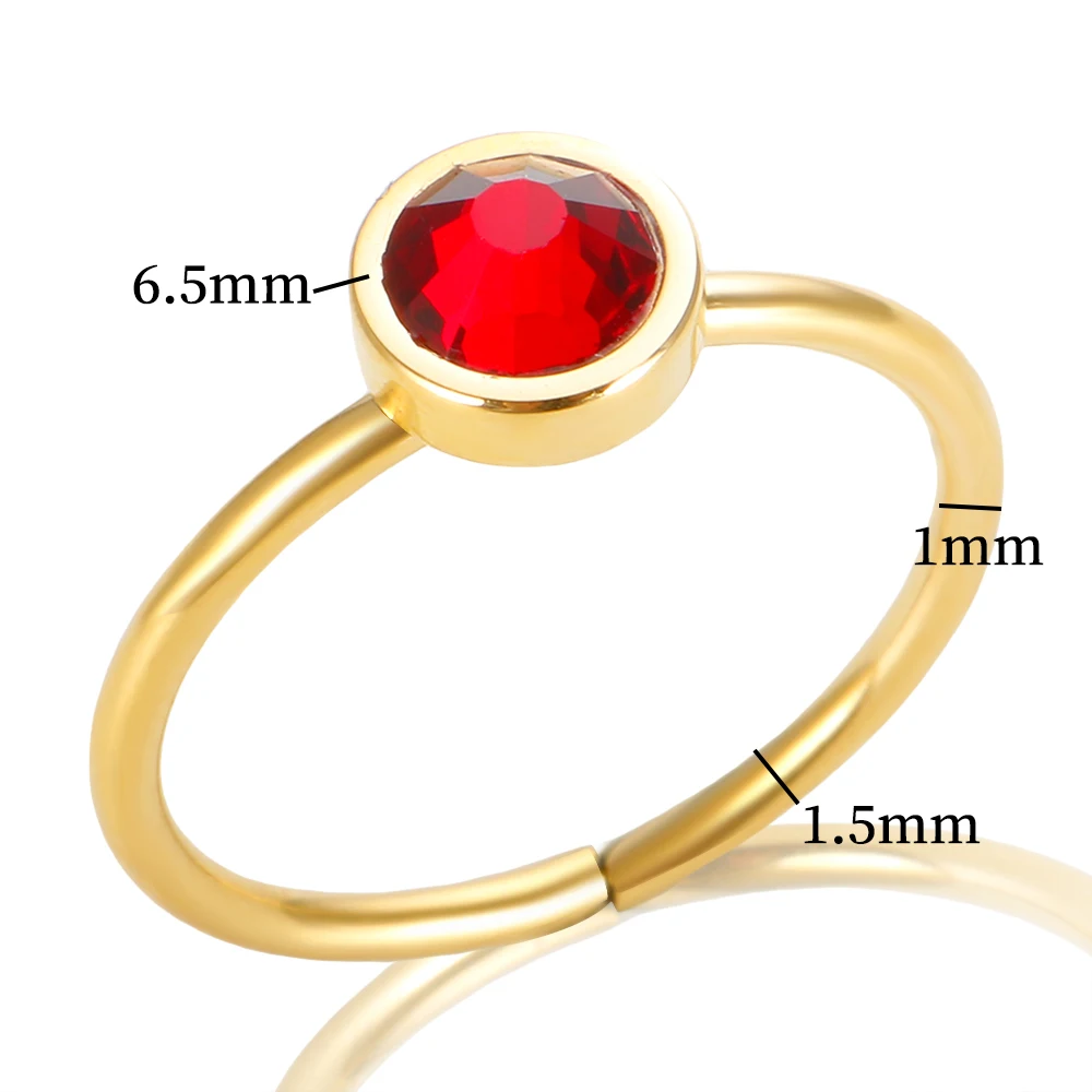 JINHUI قابل للتعديل مرصع بالجواهر خاتم للنساء فتاة ملونة كريستال رقيقة خواتم الاصبع الفولاذ المقاوم للصدأ قزحي الألوان الزركون مجوهرات جديد #3