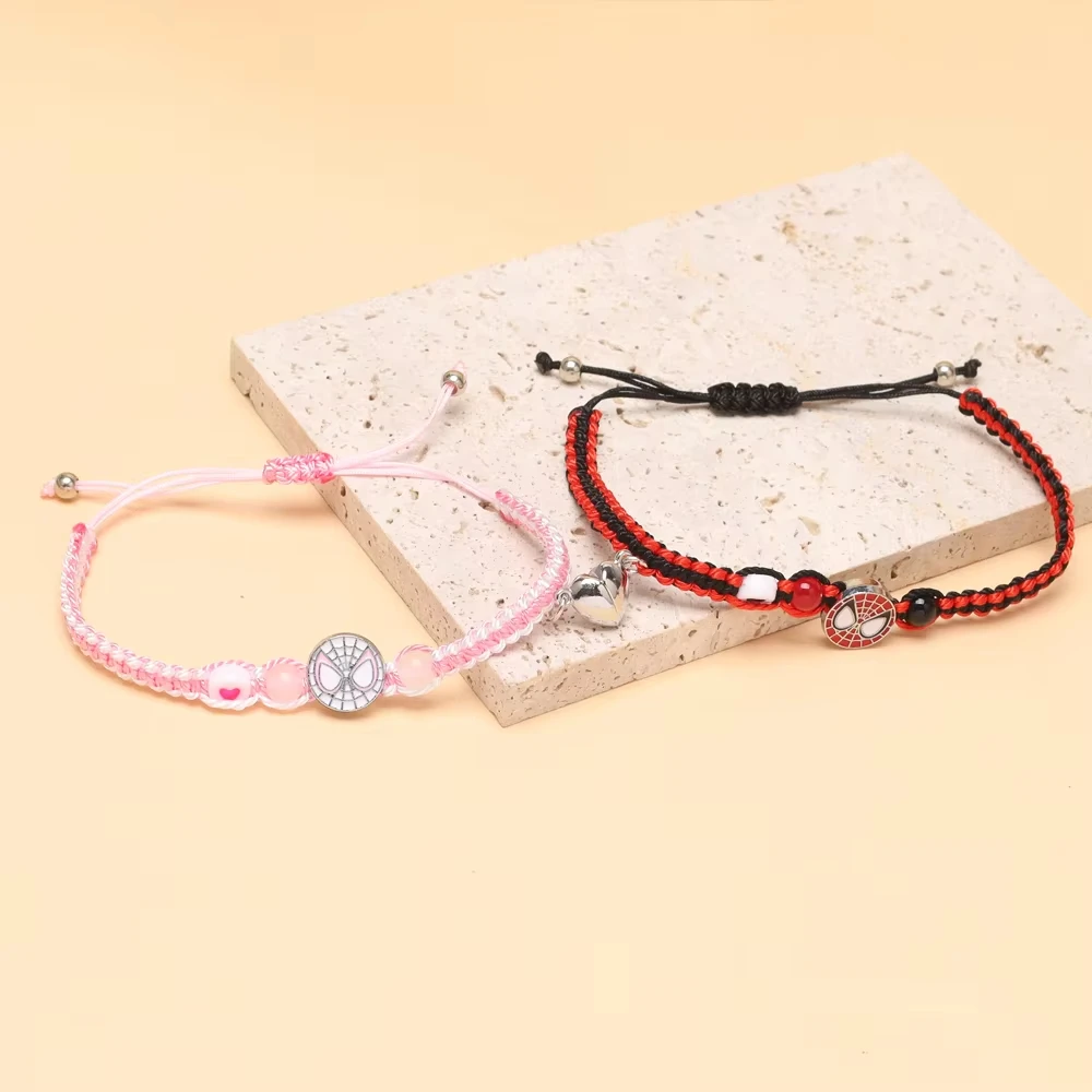 2Pcs Couple Magnetic Bracelets Spider Friendship Bracelets Best Friends Bff Spider Bracelet Halloween Cosplay Accesseries