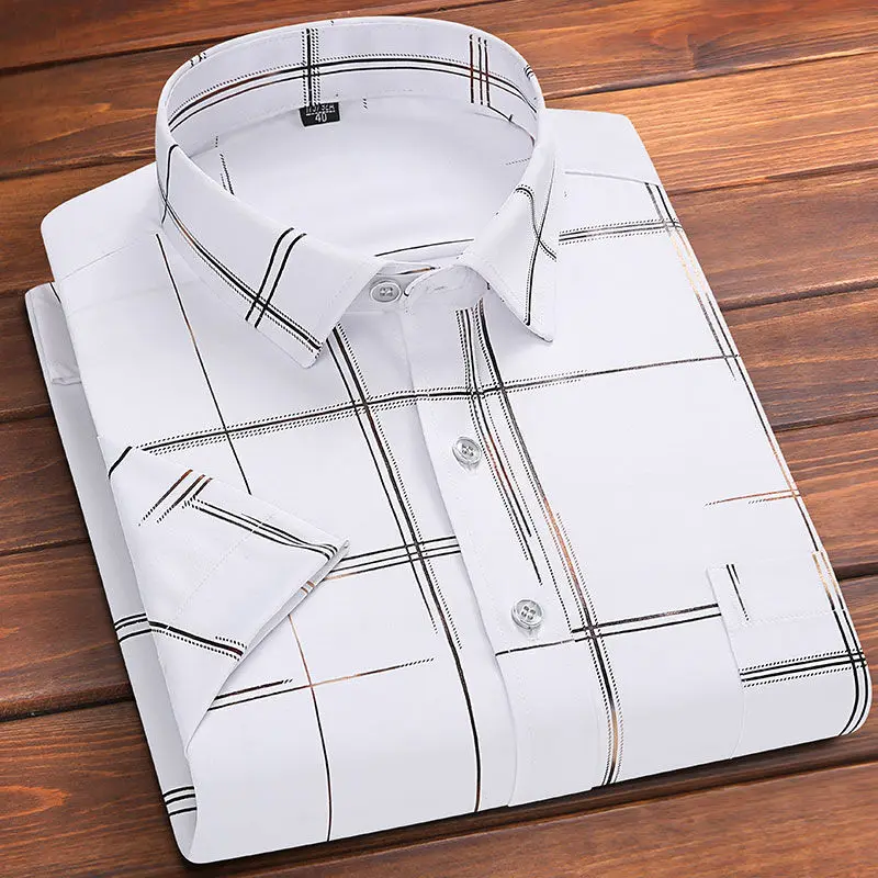 

Turn-down Collar Spring Autumn Men's Clothing Printing Striped Button Lantern Long Sleeve Cardigan Shirt Formal Casual Tops