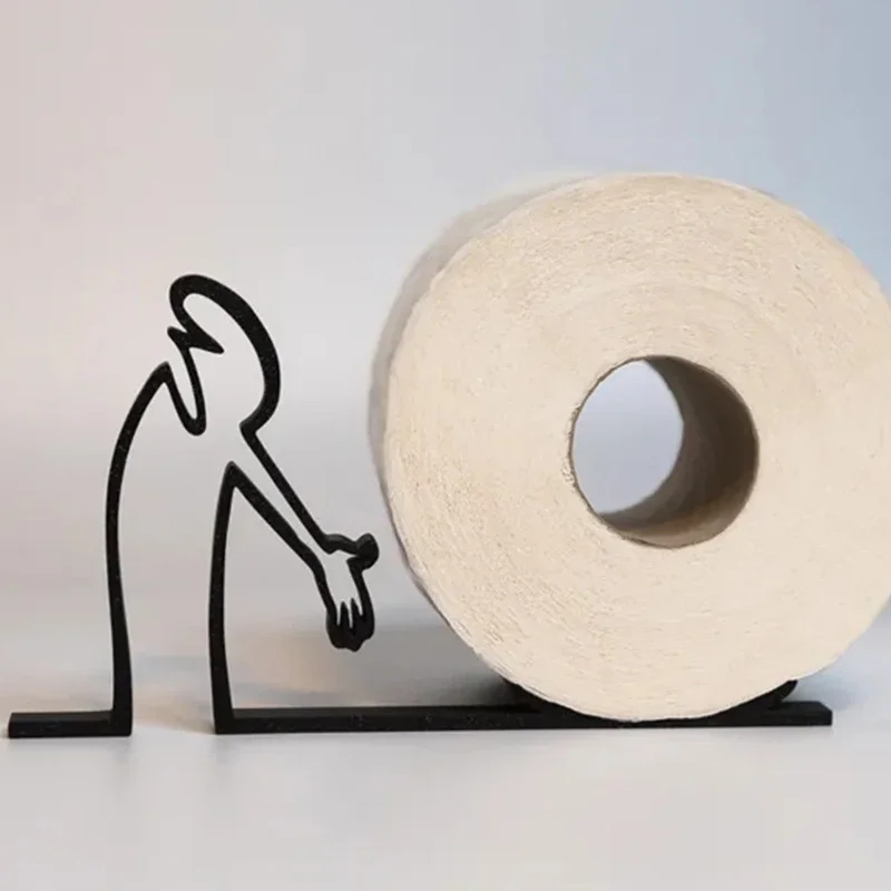 Minimalist and Practical Roll Paper Holder 3D Printing Decoration, Elegant Toilet Paper Holder, Funny and Humorous Tissue Holder