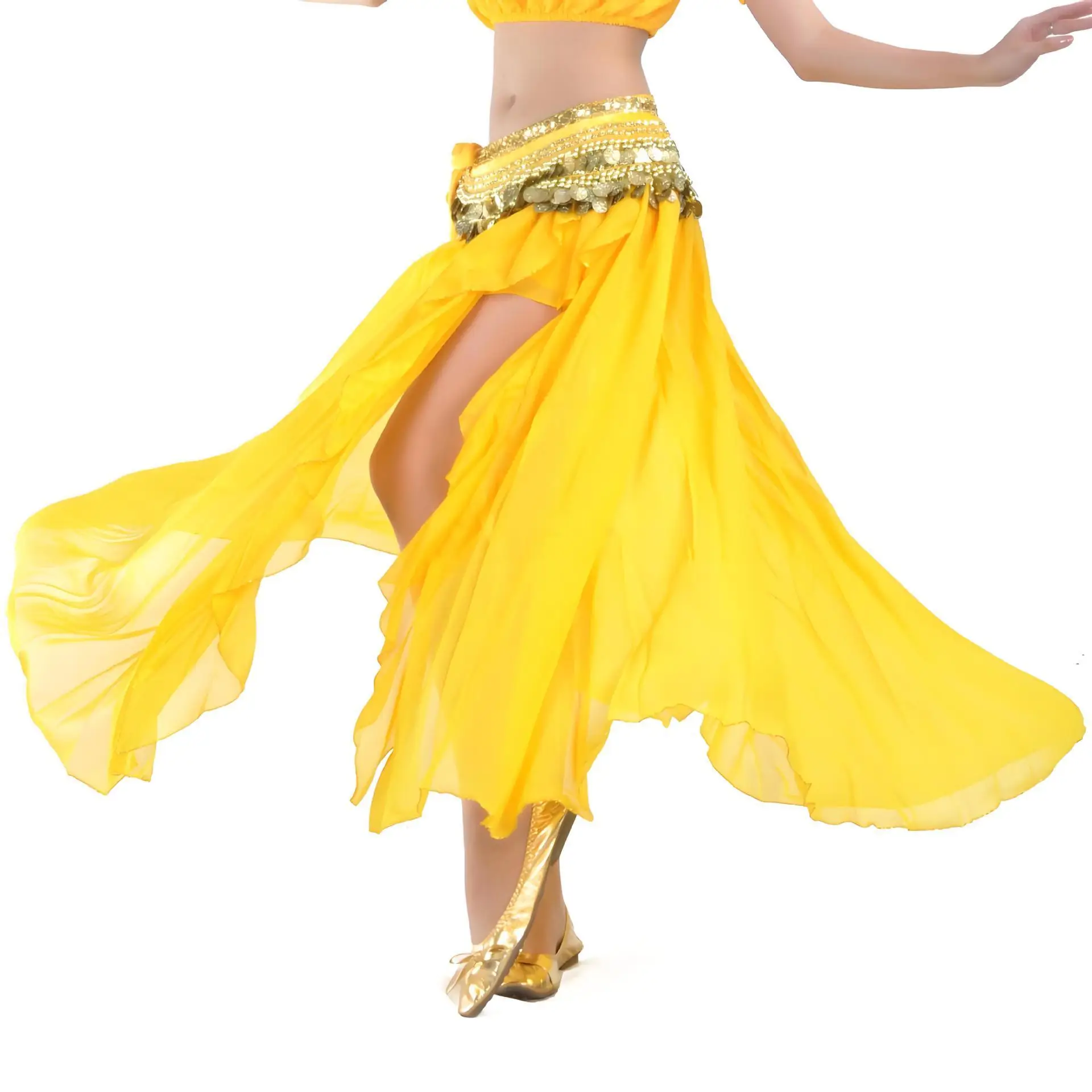 Single Slit Skirt Belly Dance Costumes India Dance Performance Costumes For Woman