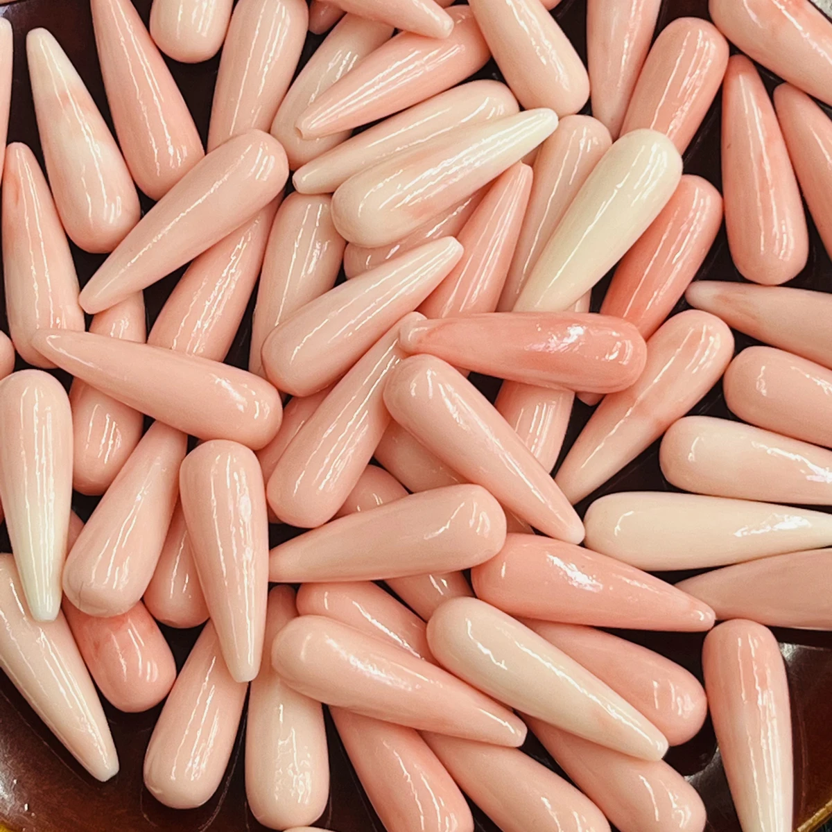 

5pcs Natural Shell Beads Water Drop Shape Pink Shell Loose Spacer Beaded for Making DIY Jewerly Necklace Bracele 12x50mm