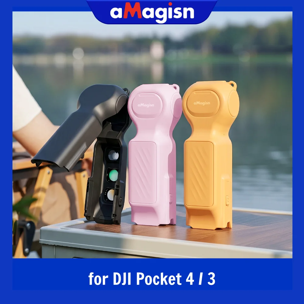 aMagisn Protective Case, 3 Filter Slots, Bottom Cutout Design, Lanyard Hole, Screen&Gimbal Protection for DJI Osmo Pocket 3 / 4