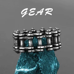 316L Stainless Steel Motorcycle Car Chain Boy Ring Punk Rock Link Men's Motorcycle Ring High Quality Jewelry Wholesale