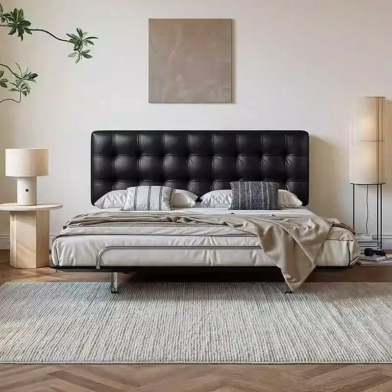 سرير رئيسي رفيع بجانب السرير، سرير معلق من الفولاذ الكربوني #4