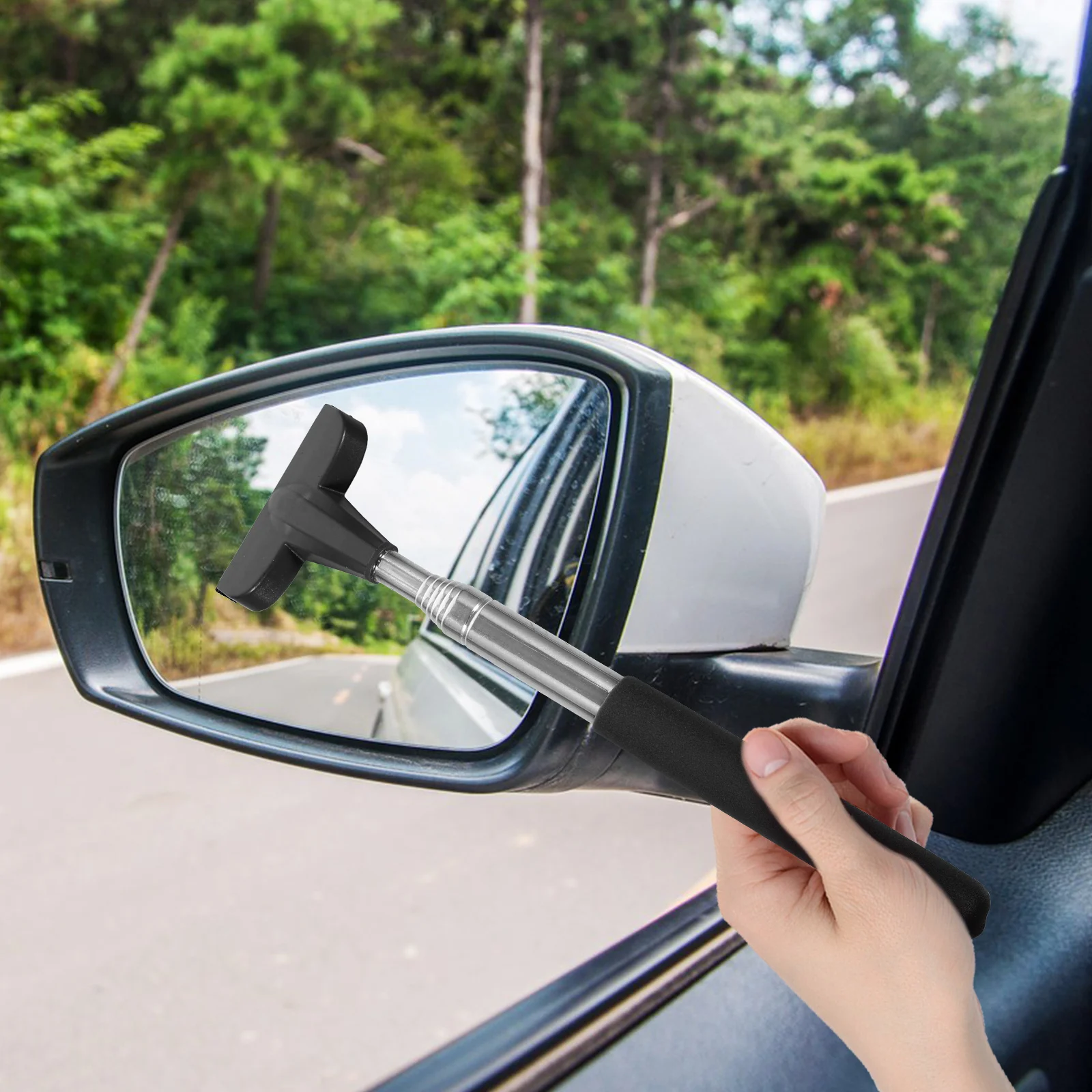 

Alipis Car Rearview Mirror Wiper Squeegee Window Cleaner for Various Models Easy Install Anti Fogging