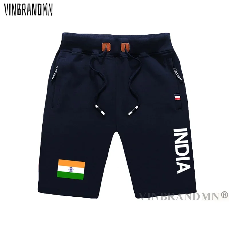 India Mens Shorts Beach New Men's Board Shorts Fashion Country Flag Design Workout Zipper Pocket Sweat Bodybuilding IND Indian