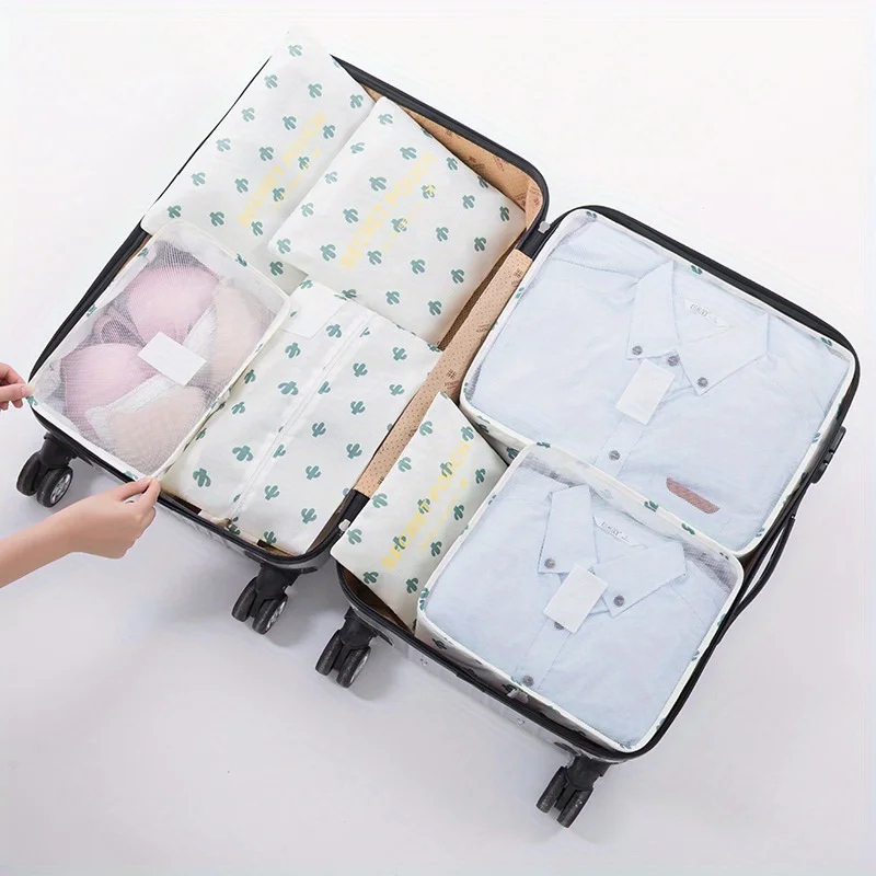 

7pcs Lightweight Travel Organizer for Clothes, Underwear, Shoes, and Luggage - Pack Efficiently and Stay Organized on the Go!