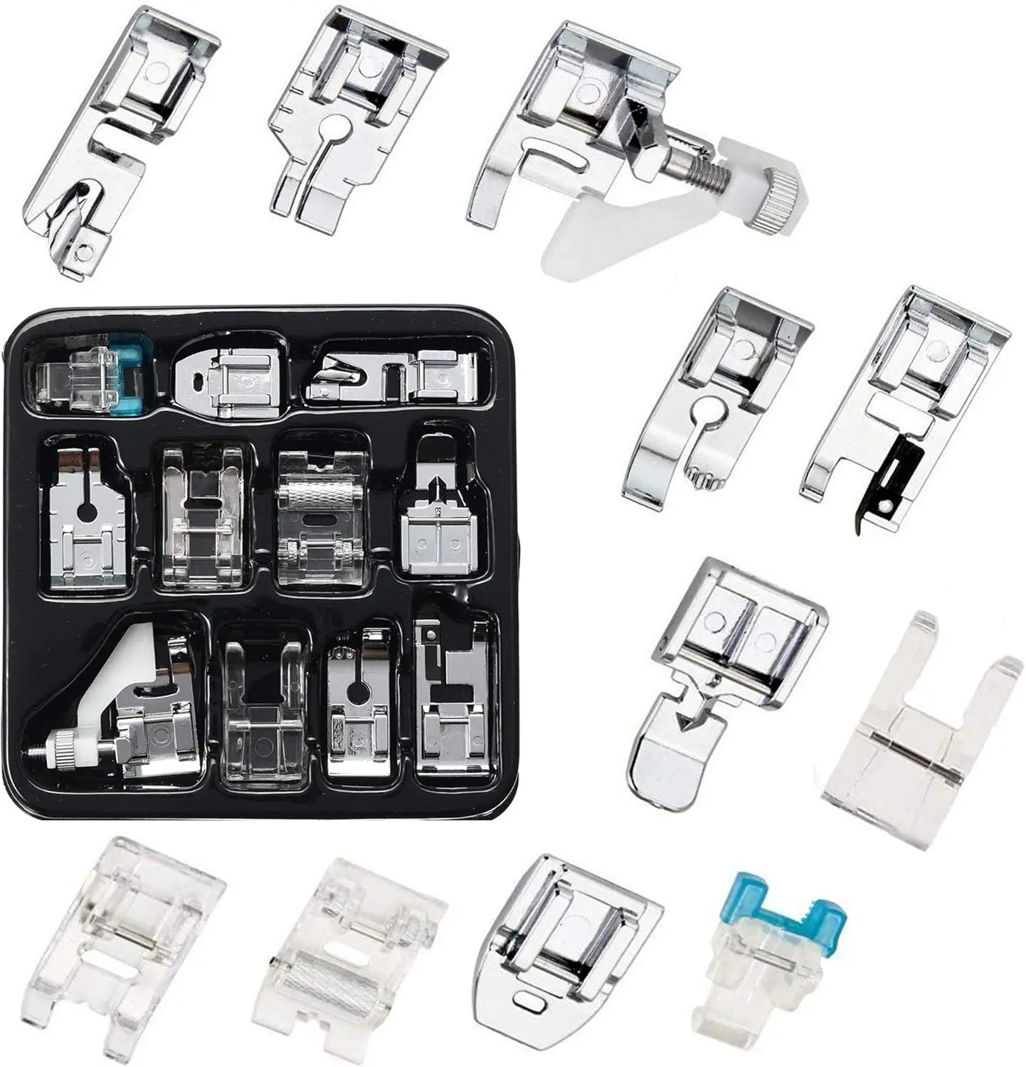 Ensemble de pieds presseurs 11 pièces à clipser pour machine à coudre Brother, Singer, Janome, Babylock, Kenmore à tige basse