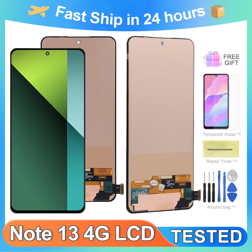 Tested 6.67\'\'For Xiaomi Redmi Note 13 4G For Redmi Note13 23129RAA4G LCD Display Touch Screen Digitizer Assembly Replacement