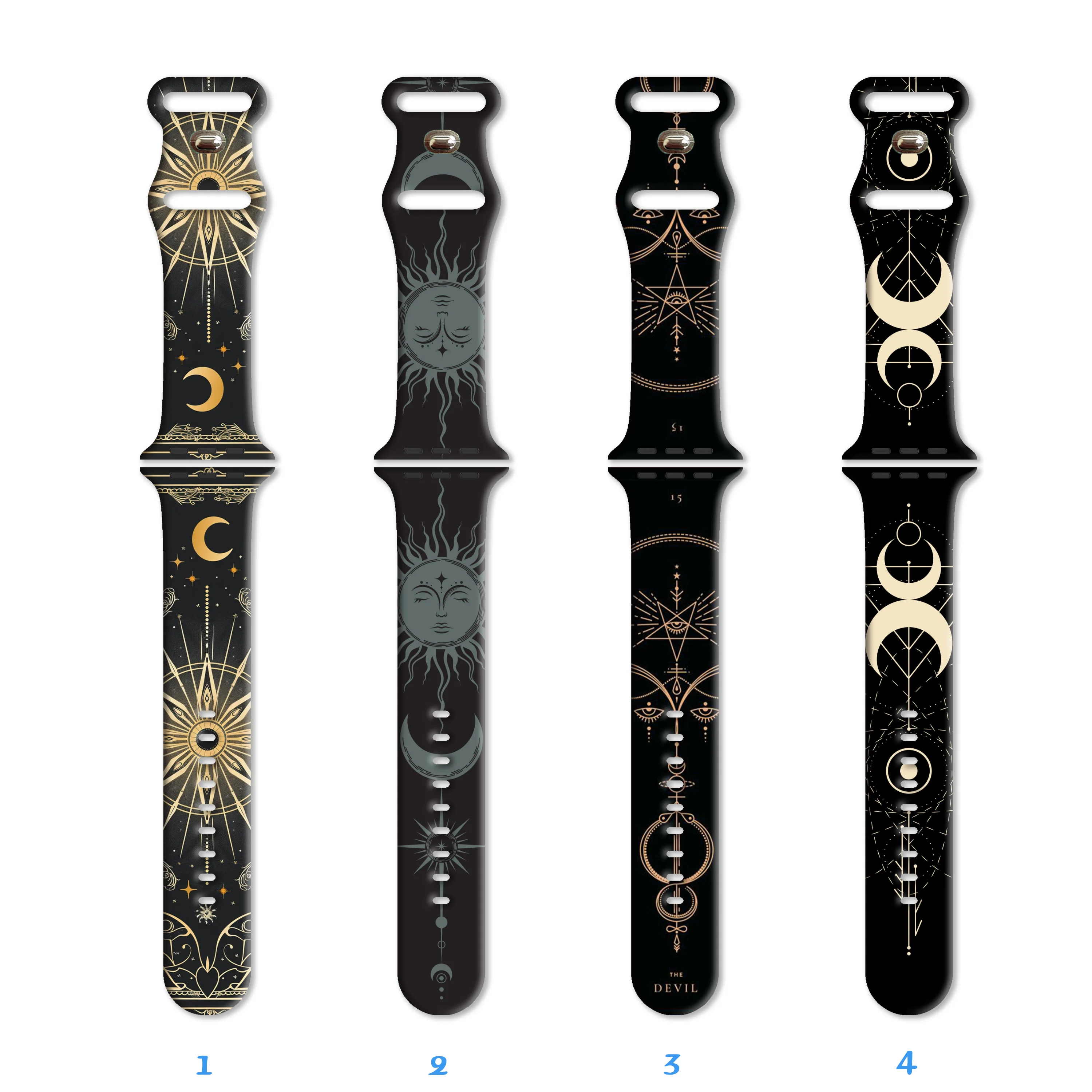 

Tarot printed watch strap for Apple Watch 10 9 8 7 SE Silicone Band Replaceable Bracelet for iWatch 46mm 44mm 42mm 41mm