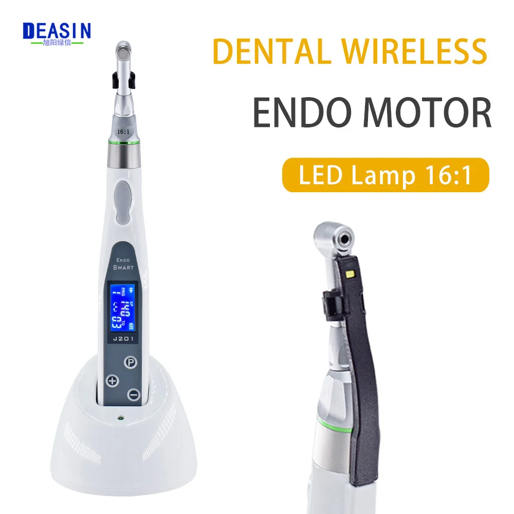 

Dental Wireless Endo Motor Smart with LED Lamp 16:1 Standard Contra Angle Endodontic Instrument