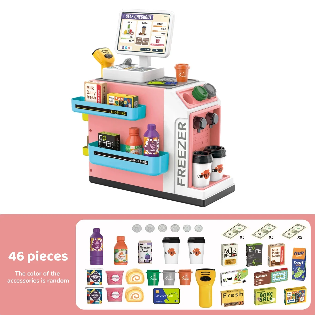 Machine à café jouet Shopping caisse enregistreuse ensemble épicerie marché jouets Simulation nourriture boisson café gâteau semblant jouer jouets pour les enfants