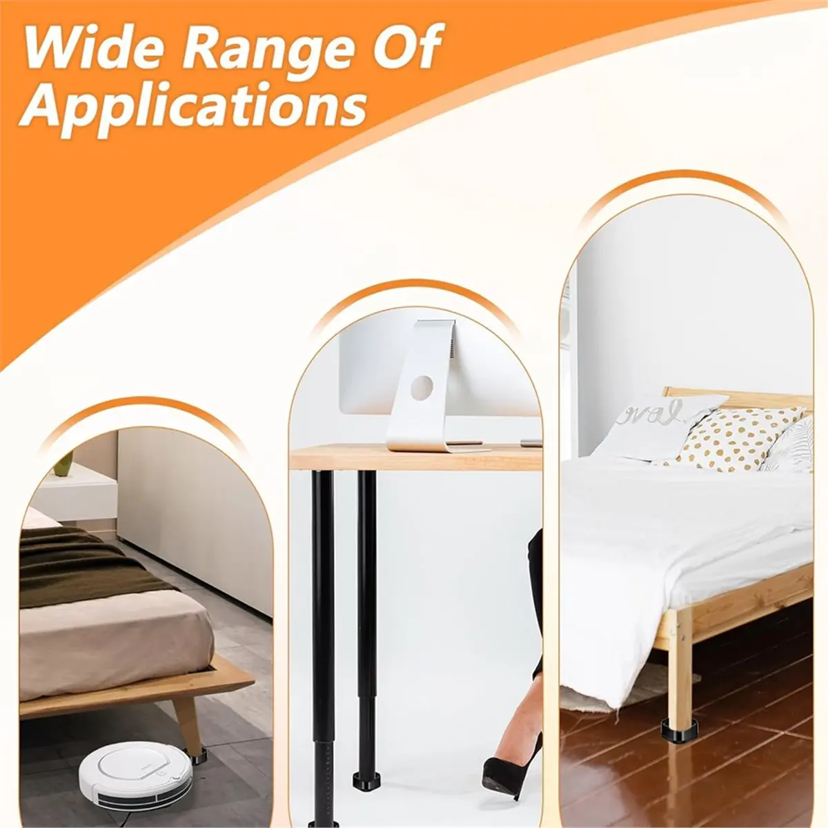 20 Pack Adjustable Stackable Furniture Risers, 1.38 Inch Heavy Duty Square Lifts for Bed, Desk, Sofa, Chair