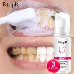 3pcs Mint Tooth Whitening Mousse Teeth whitening Clean mouth Fresh tone Remove stains Brighter teeth Protecting gums Toothpaste