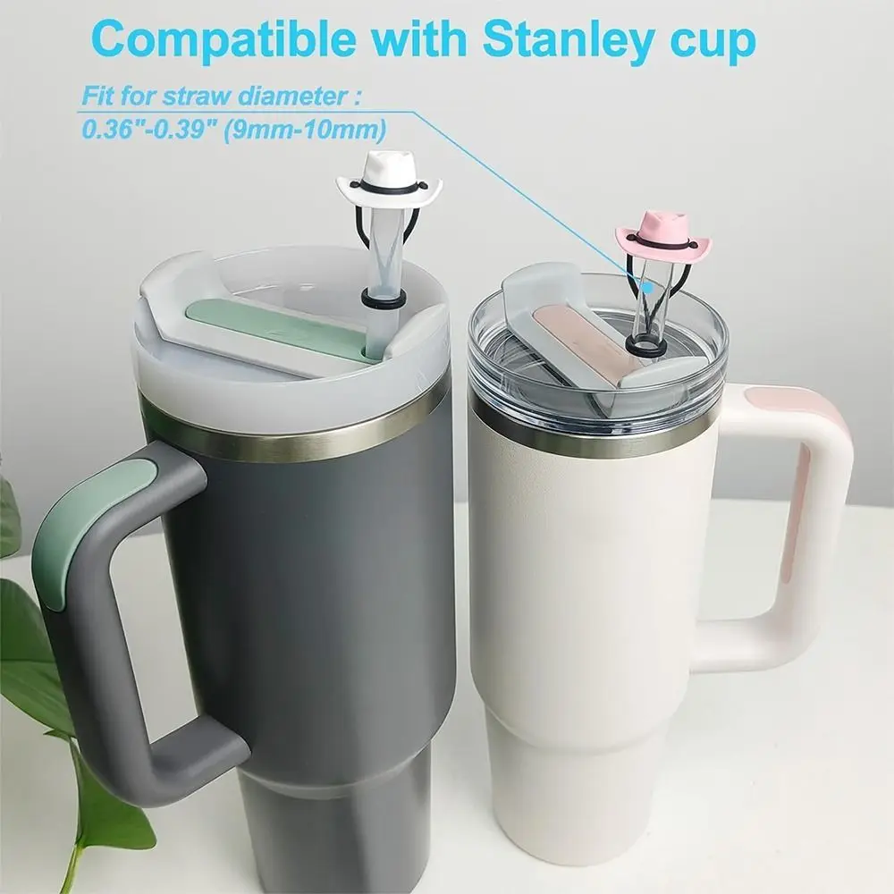 1/4 قطعة محكم سيليكون قبعة رعاة البقر القش يغطي قابلة لإعادة الاستخدام سبلاش برهان القش يغطي غطاء لكوب 30 40 أوقية #6