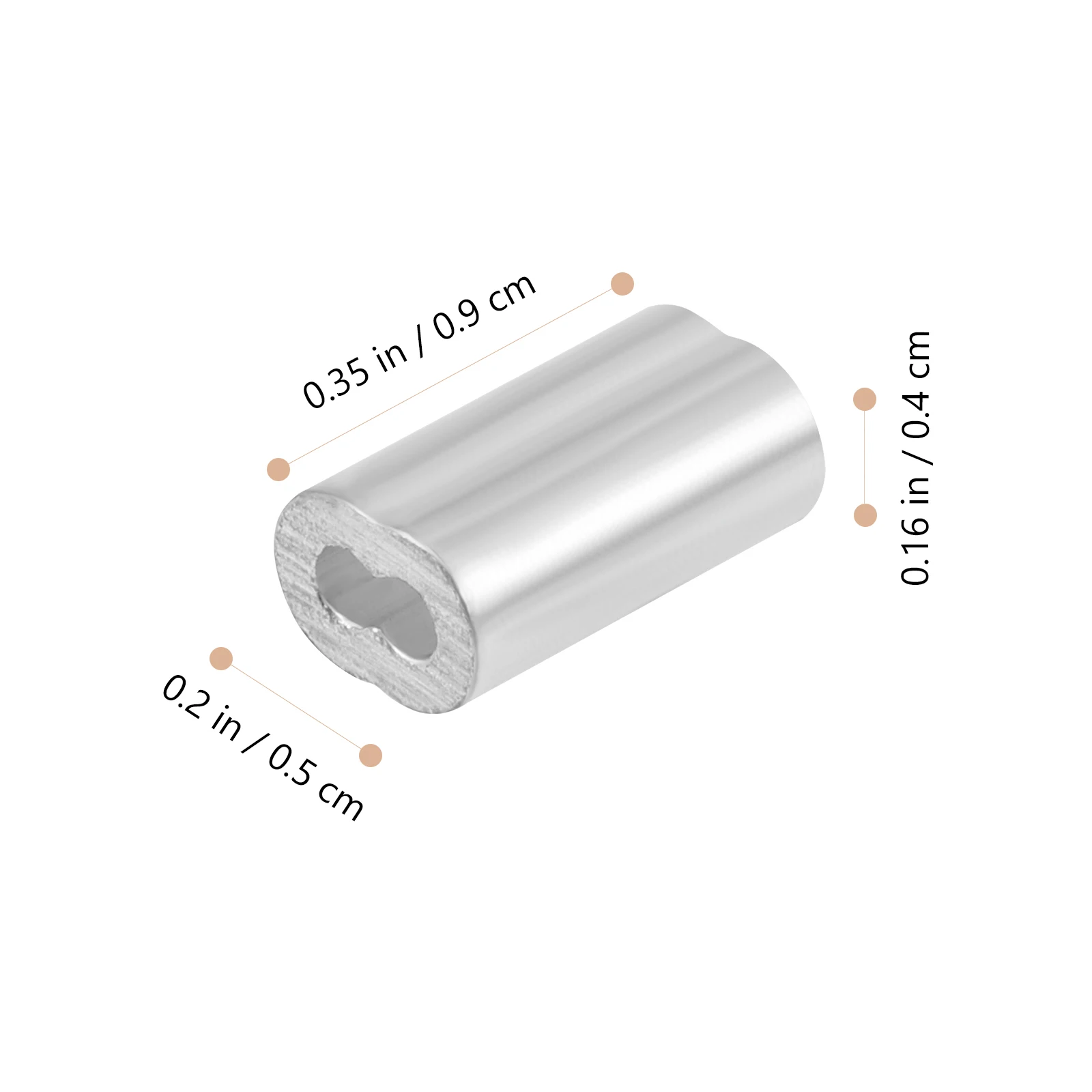 

100 Pcs Wire Rope Chuck Aluminum Crimping Loop Sleeves Crimps for Cable Stainless Steel Metal Clamp