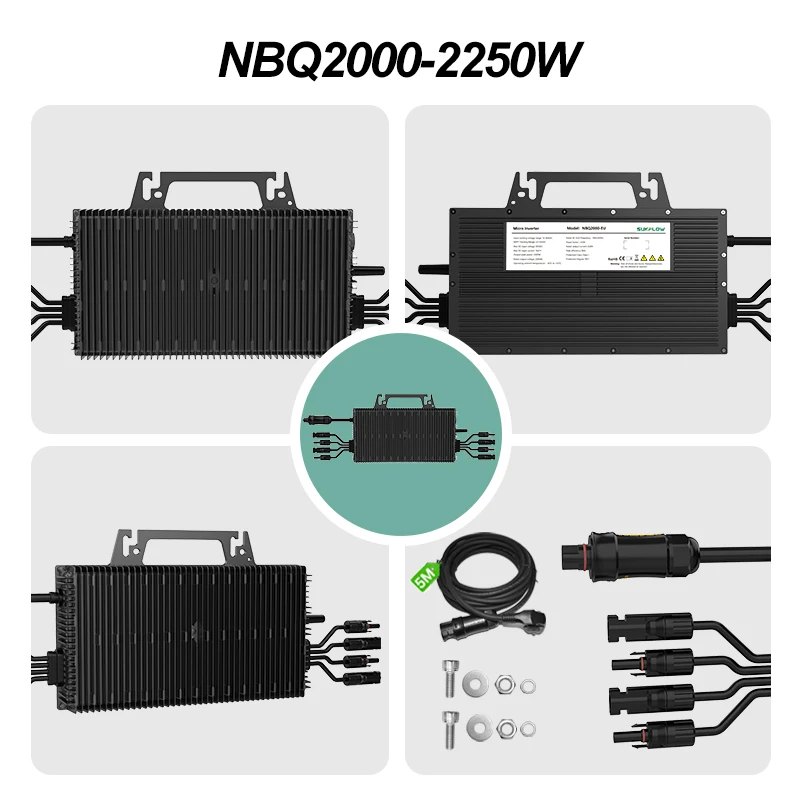 Sukflow Mikrowechselrichter Solar-Netzgekoppelter Mikrowechselrichter 400W/800W/1000W/1200W/2000W/2250W Konverter für Haushaltsnetzsysteme aus der EU – Detail 6