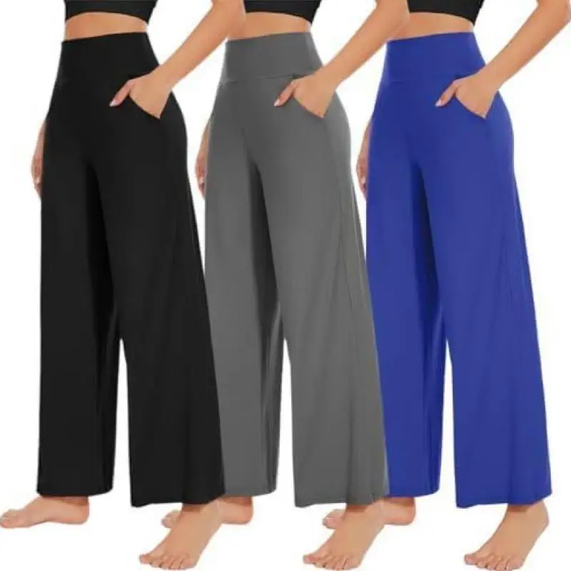 

High Waist Formal Trousers with Side kets Loose Fit Cross-Border New Sle Casual Sportswear Set Autumn Season Seven-Quart...