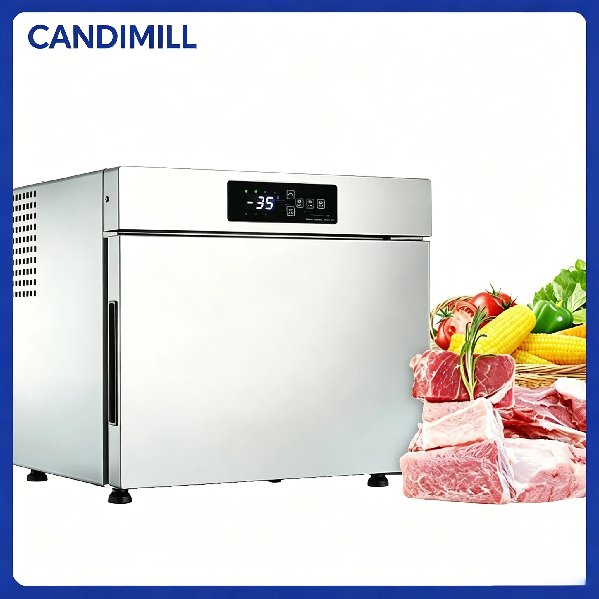 Large Capacity Countertop Freezer Chiller Dual Temperature Refrigerator Quick Freeze Cabinet For Frozen Meat Seafood Ice Cream