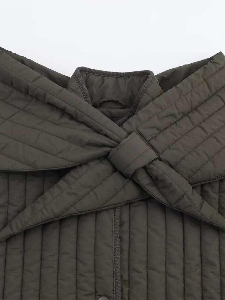 Cappotto giacca imbottita con sciarpa staccabile e colletto rialzato da donna nuovi arrivi autunnali in stile europeo e americano