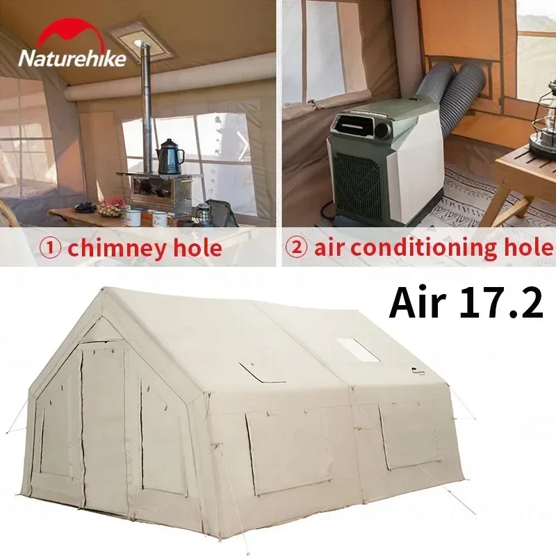 

Палатка Naturehike Air 17,2 надувная, шикарная Водонепроницаемая хлопковая для отдыха на открытом воздухе, для 4 семьи