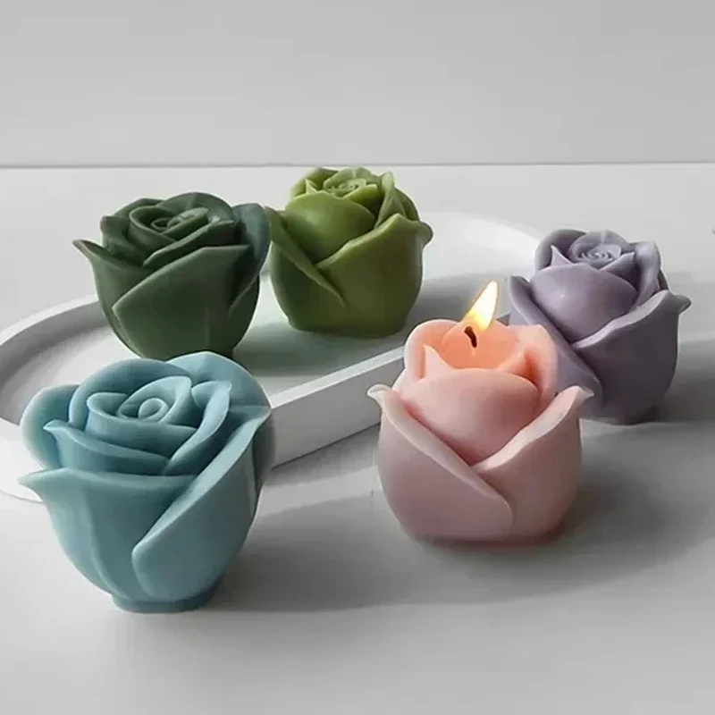 Nuevo Molde de Silicona 3D para Velas con Forma de Flor, Molde para Jabón, Chocolate y Repostería con Forma de Rosa, para Decoración y Regalo del Día de San Valentín