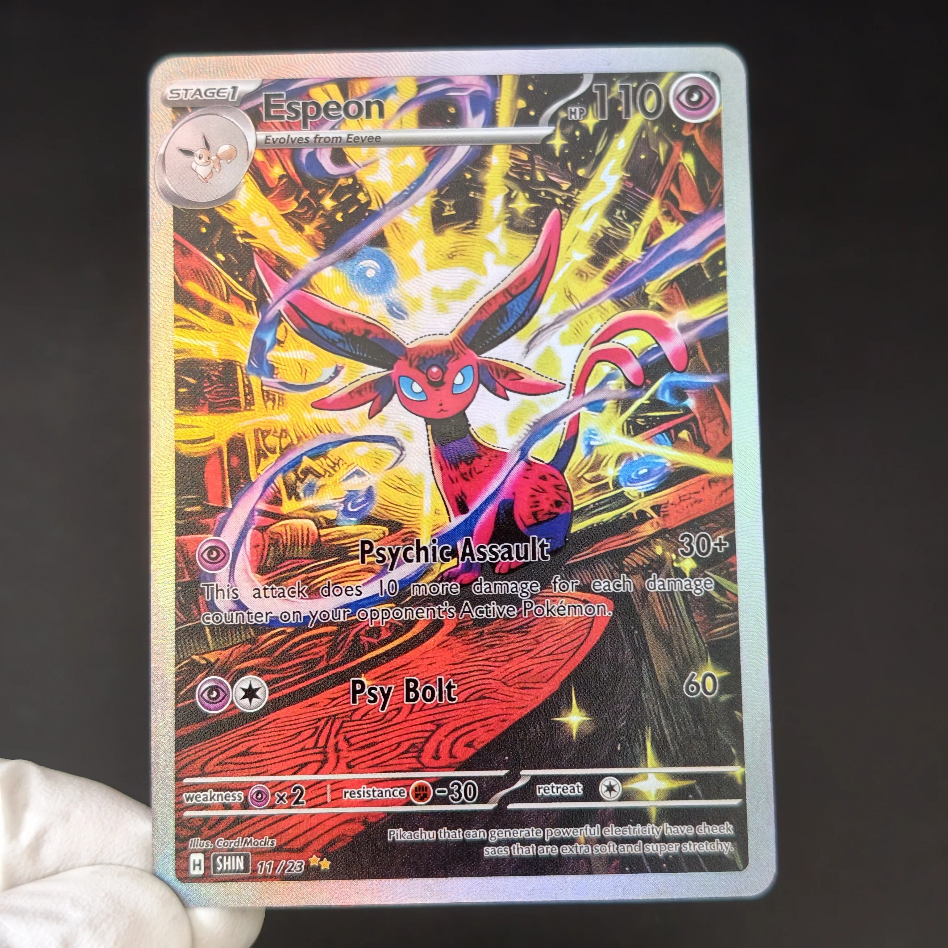 SHIN PTCG Card Dark Fantasy Style Series Espeon Gengar Mewtwo Charizard Rapidash Ampharos Meowth DIY Self Made Collection Card view 3