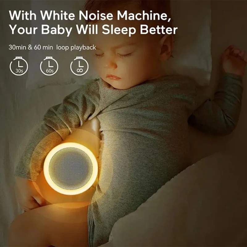 White Noise Machine Bluetooth-Compatible Speaker Rechargeable Timing Loudspeaker For Adult Baby Sleeping