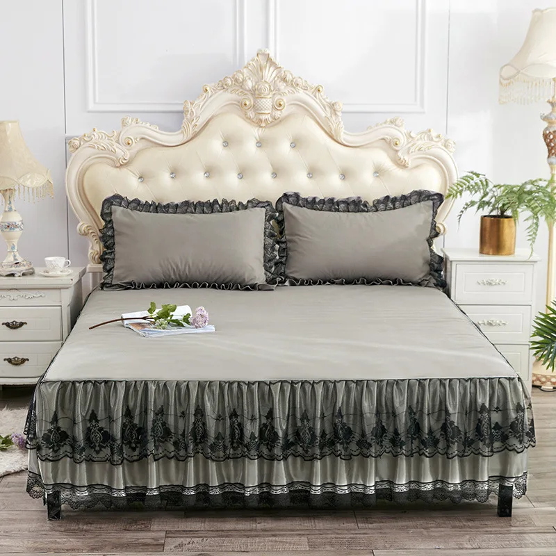 Lace Solid Bed Skirt Design Ruffles Princess Simple Retro French Style Popular Home Textile Bedroom Basic Daily 9 Colors Leisure