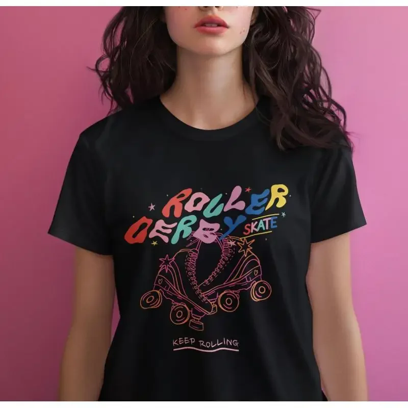 Roller Skating T Shirt Derby Vintage Rink Retro Skate Disco Top