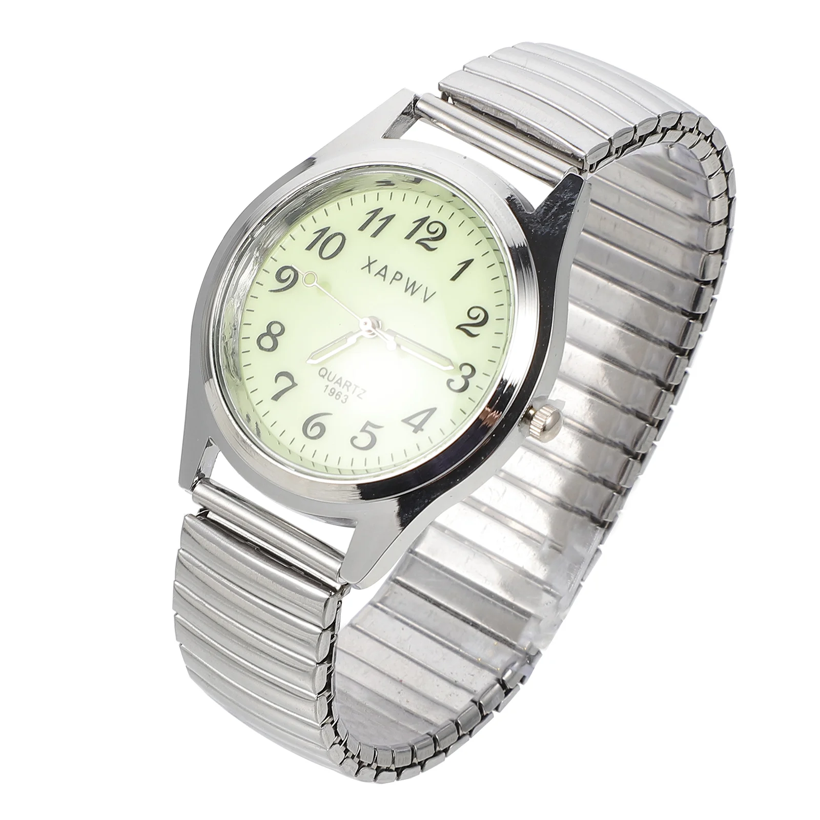 Man Watch Couple Elderly Lover Watches Expansion Band Wristwatch Digital Silver Casual Student