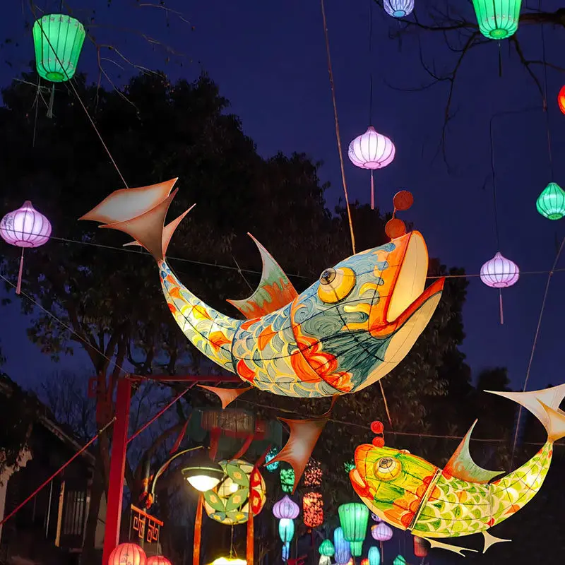 Intangible Cultural Heritage Fish Lantern Flower Lantern National Culture Handmade  Koi Fish Lantern Creative Large Scale