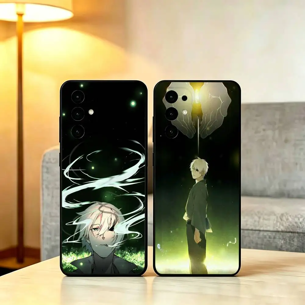 Anime M-Mushi Shi Ginko Phone Case For Samsung S25,S24,S21,S22,S23,S30,Ultra,S20,Plus,Fe,Lite,Note,10,Soft Black Cover