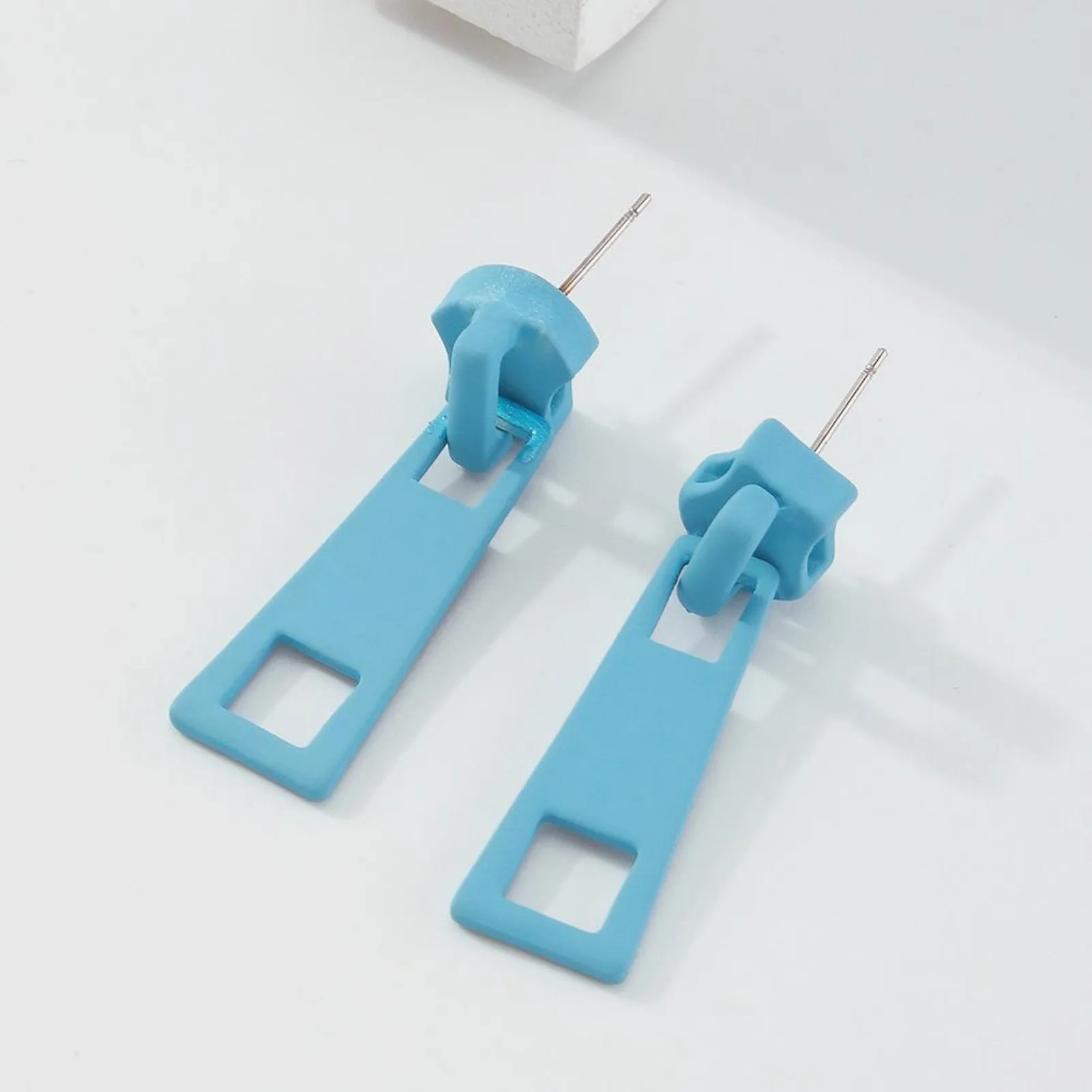 Cute Colorful Acrylic Zipper Dangle Earrings for Women Teens Y2K Kawaii Creative Fashion Jewelry Zip Pull Drop Studs Gift