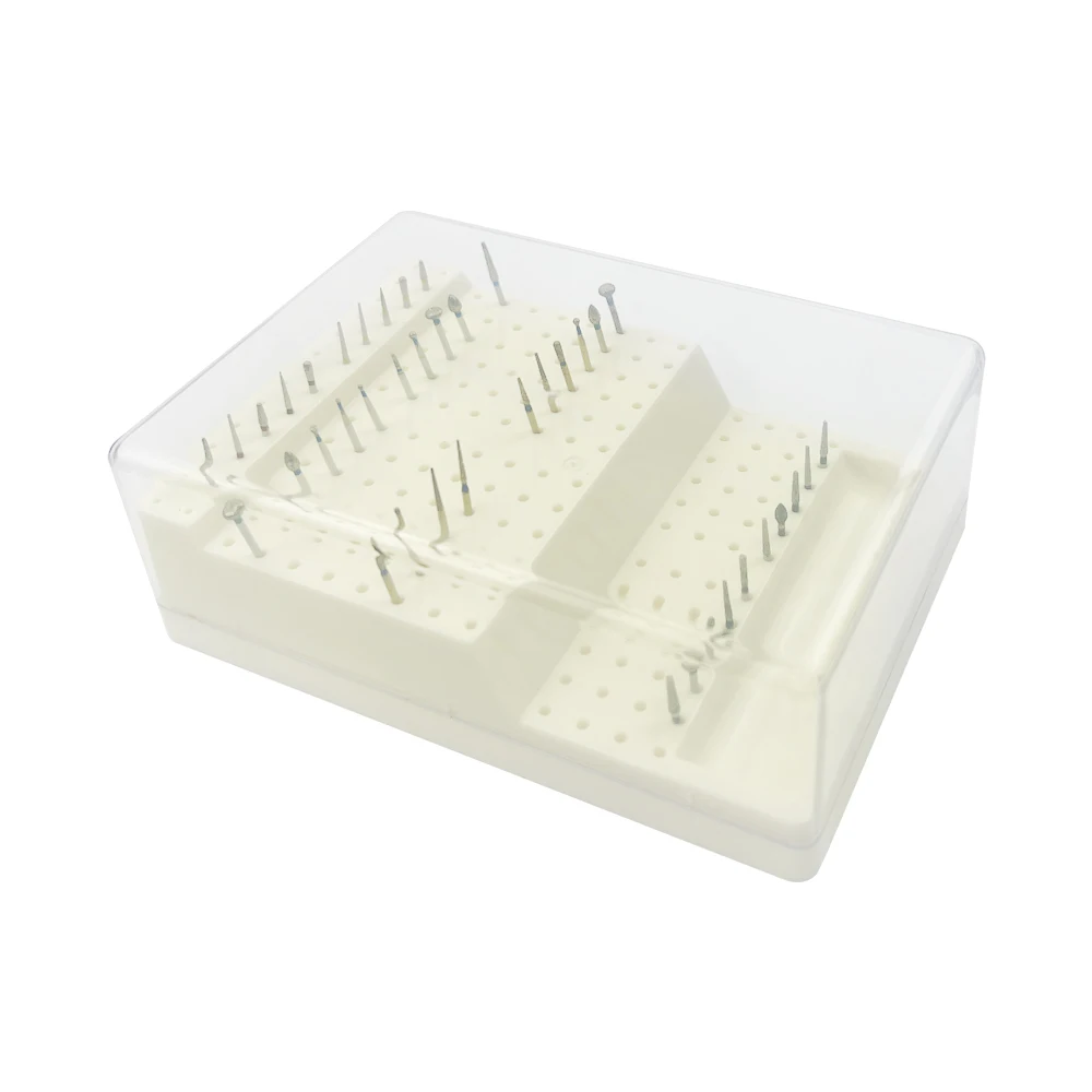 168 Hole Dental Bur Organizer Plastic Burs Holder Autoclavable Disinfection Box Block Sterilizer Case Dentistry Instrument Stand