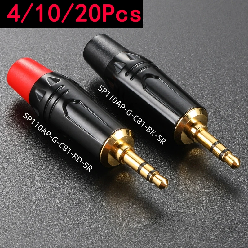 4/10/20PCS cable small three-core plug 3.5mm male Jack plug headphone  stereo/mono wire diameter