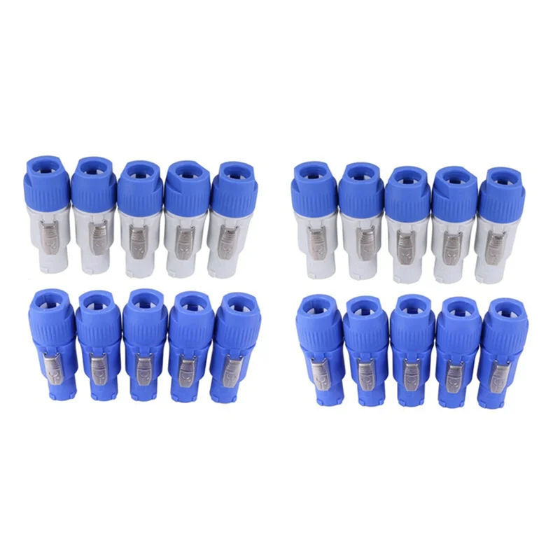 

3CGRO-40PCS 3 Pin Male Powercon Connector NAC3FCB Speakon Plug 20A 250V AC Power Plug Connector Blue And Grey White